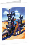 Oil Series: Oil Workers at an Oil Pipeline by Anonymous