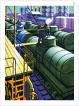 Oil Series: Oil Being Loaded into Tank Cars at a Rail Yard by Anonymous