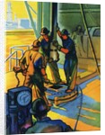 Oil Series: Oil Workers at a Well Head by Anonymous