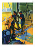 Oil Series: Oil Workers at a Well Head by Anonymous