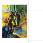 Oil Series: Oil Workers at a Well Head by Anonymous