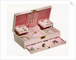 Vintage illustration of a woman's pink jewelry by Anonymous