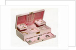 Vintage illustration of a woman's pink jewelry by Anonymous