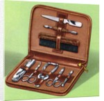 Vintage illustration of men's manicure set by Anonymous