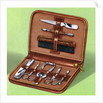 Vintage illustration of men's manicure set by Anonymous