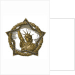 Vintage illustration of Lady Liberty in a star and wreath border by Anonymous