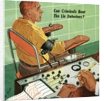 Nervous man taking polygraph or lie detector test by Anonymous