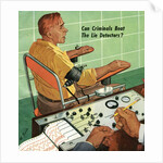 Nervous man taking polygraph or lie detector test by Anonymous