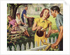 Neighbors Having a Backyard Barbeque. by Anonymous