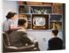 Family Watching Baseball on a New Television. by Anonymous