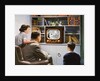 Family Watching Baseball on a New Television. by Anonymous
