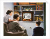 Family Watching Baseball on a New Television. by Anonymous