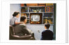 Family Watching Baseball on a New Television. by Anonymous