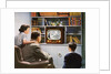 Family Watching Baseball on a New Television. by Anonymous