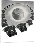 Vintage Rotary Telephones Ringing the Globe. by Anonymous