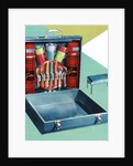 Vintage Illustration of a 1950s Travelling Picnic Case. by Anonymous