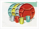 Set of Vintage 1950s Picnic Plates. by Anonymous