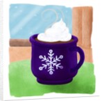 A delicious cup of hot cocoa complete with whip cream by Anonymous