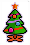 Illustration of a christmas tree with a star on top by Anonymous