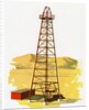 1960s Illustration of an Oil Derrick and Tower. by Anonymous