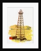 1960s Illustration of an Oil Derrick and Tower. by Anonymous