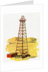 1960s Illustration of an Oil Derrick and Tower. by Anonymous