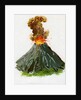 1960s Illustration of an Erupting Volcano. by Anonymous