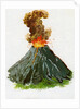 1960s Illustration of an Erupting Volcano. by Anonymous