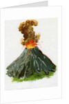 1960s Illustration of an Erupting Volcano. by Anonymous