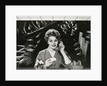 Woman Office Worker on the Phone Distracted by Noise. by Anonymous