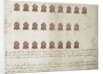 British penny revenue stamps for American colonies by Anonymous
