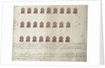 British penny revenue stamps for American colonies by Anonymous