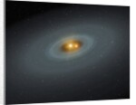 Artist's conception of a tight pair of stars and a surrounding disk of dust by Anonymous