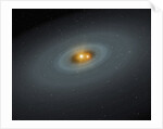 Artist's conception of a tight pair of stars and a surrounding disk of dust by Anonymous
