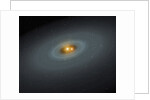 Artist's conception of a tight pair of stars and a surrounding disk of dust by Anonymous