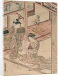 Courtesan and Kamuro in a parlour by Kitao Shigemasa