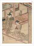 Courtesan and Kamuro in a parlour by Kitao Shigemasa