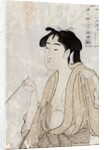 Woman Smoking a Pipe by Kitagawa Utamaro
