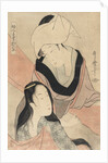 Hanging laundry to dry by Kitagawa Utamaro