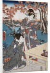 Court ladies gathering maple leaves by Utagawa Toyokuni