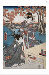 Court ladies gathering maple leaves by Utagawa Toyokuni