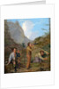 Austrian Hikers Resting and Gathering Spring Water in the Purgstall Mountains by Rudolf Swoboda the Younger