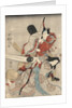 Two actors in the roles of Saitogo Kunitake and a female Buddhist devotee by Anonymous
