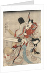Two actors in the roles of Saitogo Kunitake and a female Buddhist devotee by Anonymous