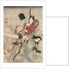 Two actors in the roles of Saitogo Kunitake and a female Buddhist devotee by Anonymous