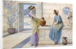 Two Women of Ancient Greece Filling their Water Jugs at a Fountain (Women of Corinth) by Henry Ryland