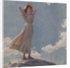 Young woman standing on rock by Anonymous