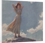 Young woman standing on rock by Anonymous
