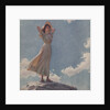 Young woman standing on rock by Anonymous
