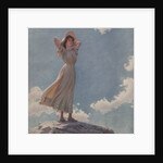 Young woman standing on rock by Anonymous